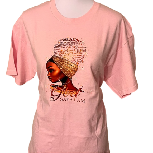 God Say's I Am Woman Beautiful Magic Intelligent Print T-shirt - Picture 1 of 4